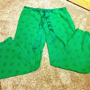 PINK Victoria’s Secret pajama bottoms, green, 100% cotton, size Medium, EUC